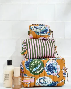 Three's Best Pouch Set in Champagne & Caviar