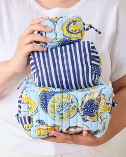 Three's Best Pouch Set in Champagne & Caviar