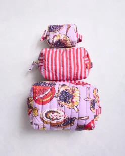Three's Best Pouch Set in Champagne & Caviar