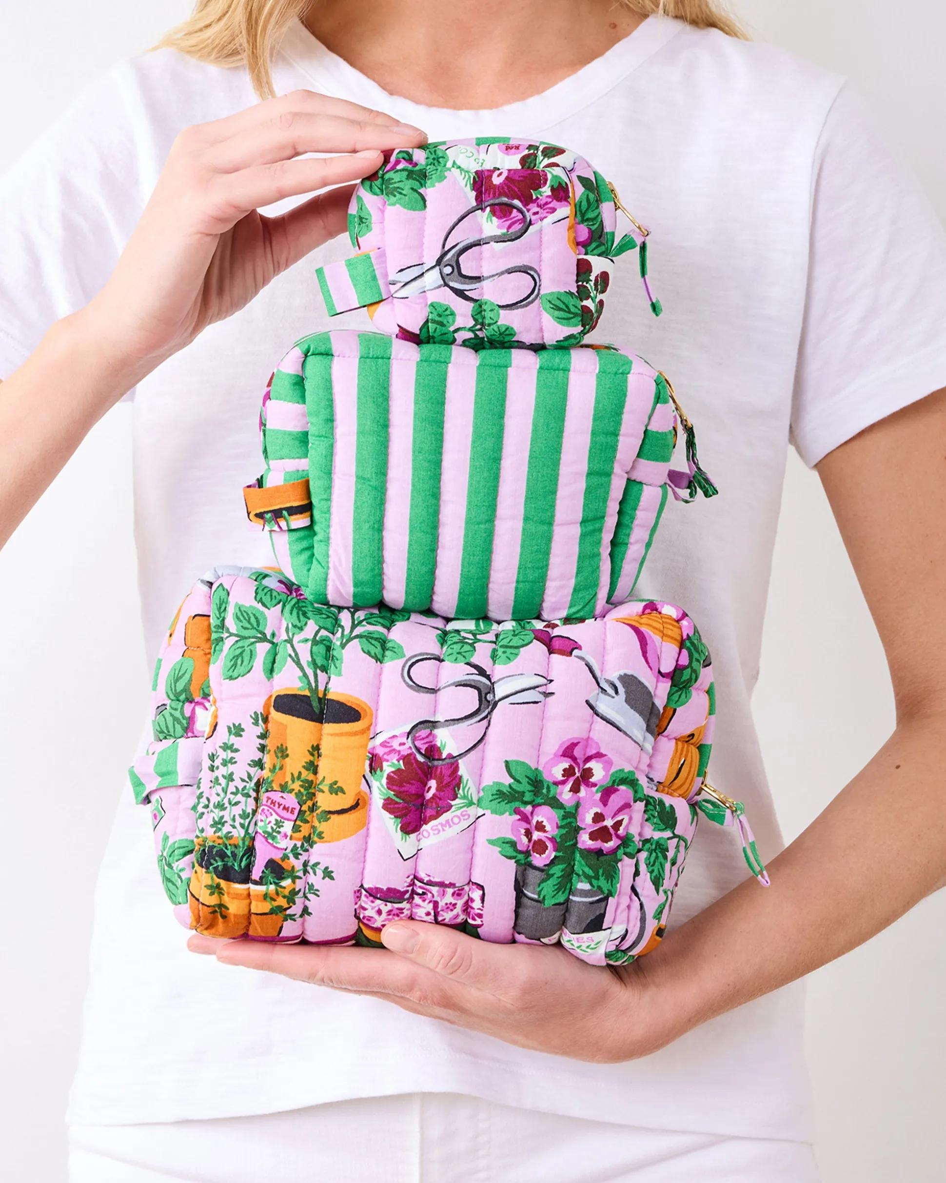 Three’s Best Pouch Set in Green Thumb