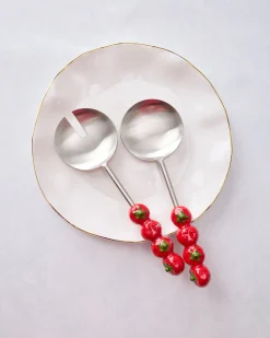 Tomato Handle Salad Server in Red Combo