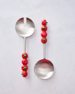 Tomato Handle Salad Server in Red Combo