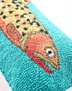 Trout Hook Pillow in Multi
