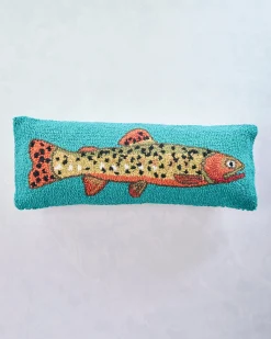 Trout Hook Pillow in Multi