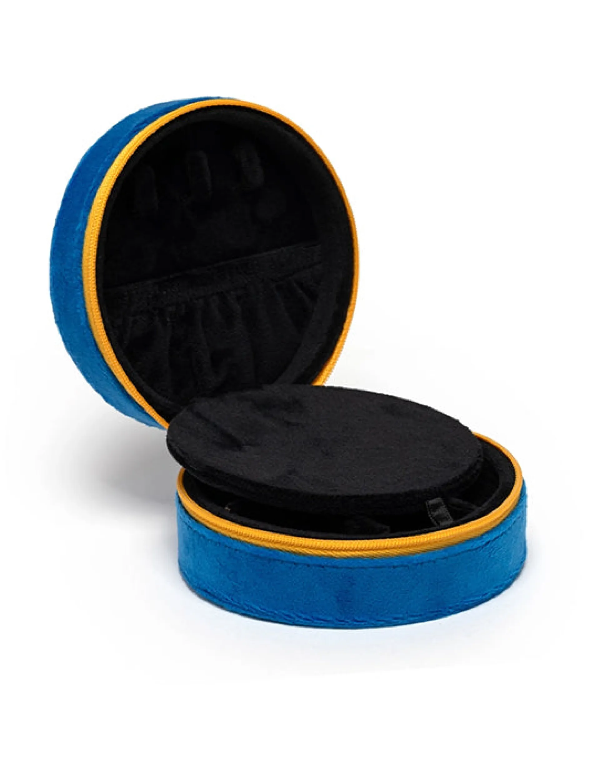 Velvet Jewelry Zip Case in Caviar