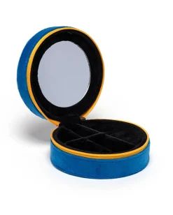 Velvet Jewelry Zip Case in Caviar