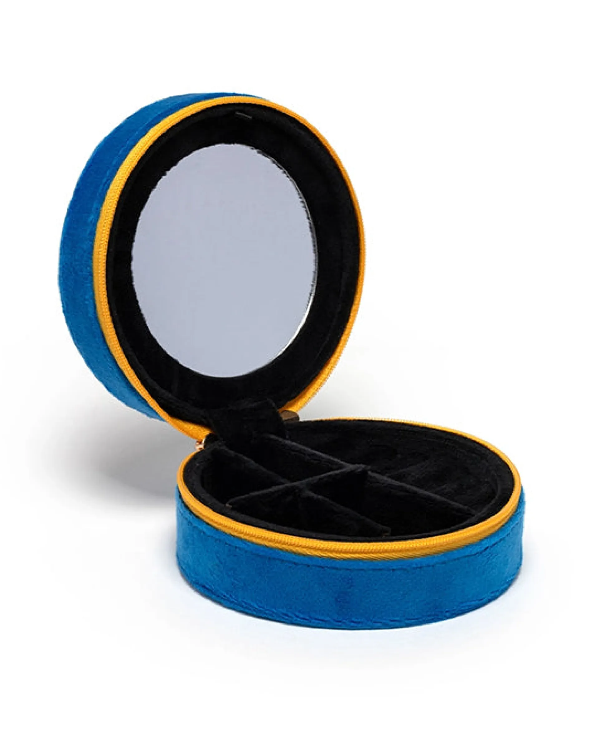 Velvet Jewelry Zip Case in Caviar