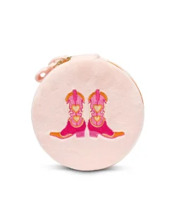 Velvet Jewelry Zip Case in Cowgirl Pink