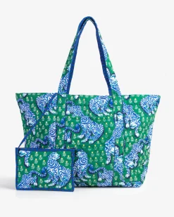Weekend Bag with Pouch in Tiger Queen
