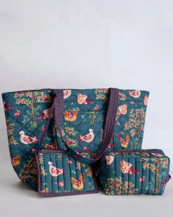 Weekender Bag & Quilted Pouch Bundle in Hen House