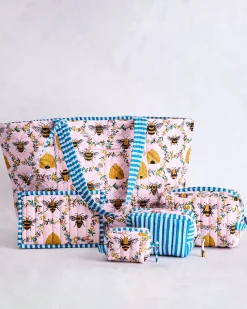 Weekender Bag & Three’s Best Pouch Set Bundle in Sweet Bee