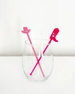 Western Stir Stick Set in Pink Combo