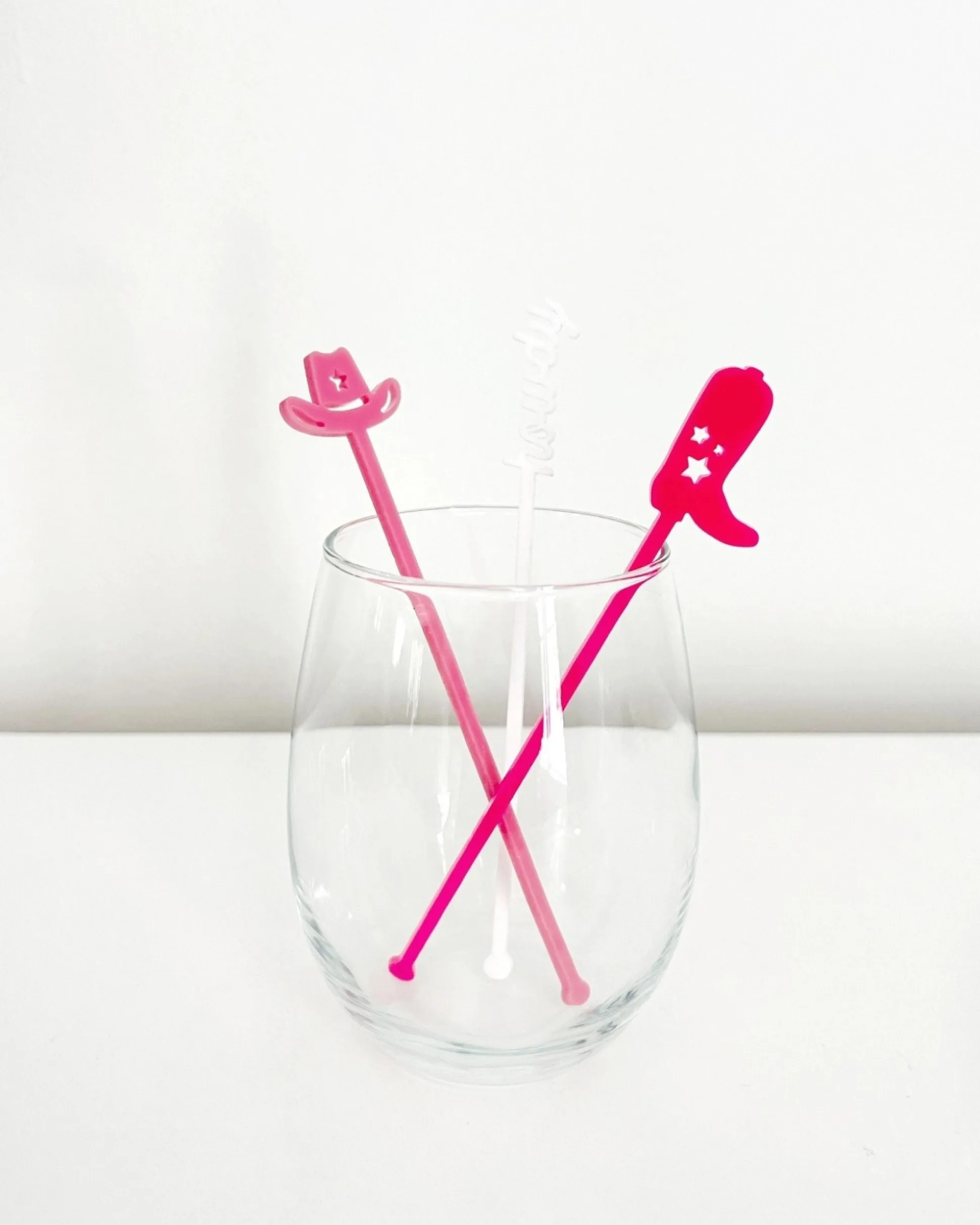 Western Stir Stick Set in Pink Combo