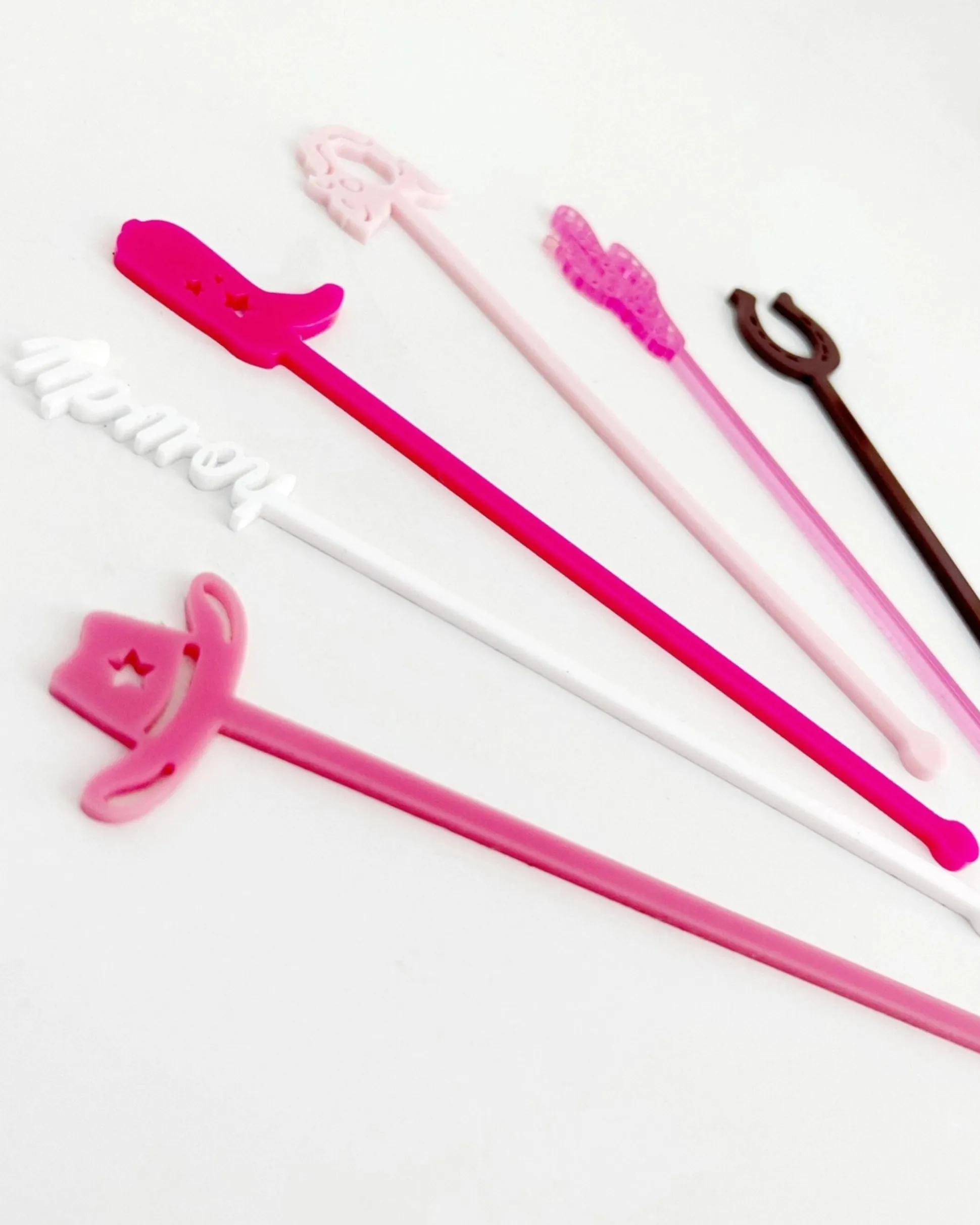 Western Stir Stick Set in Pink Combo