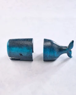 Whale Bookends Pair- Cast Iron in Grey