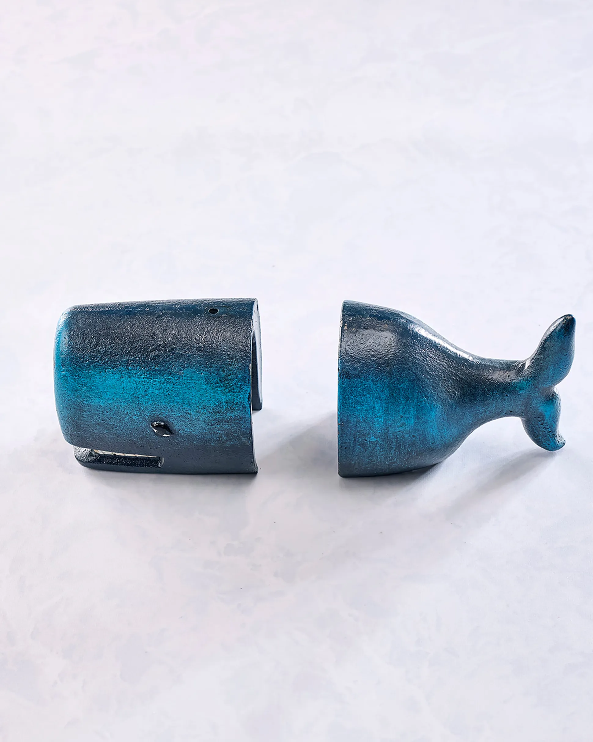 Whale Bookends Pair- Cast Iron in Grey