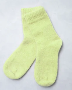 Women's Cozy Wool Angora Socks in Lime Green