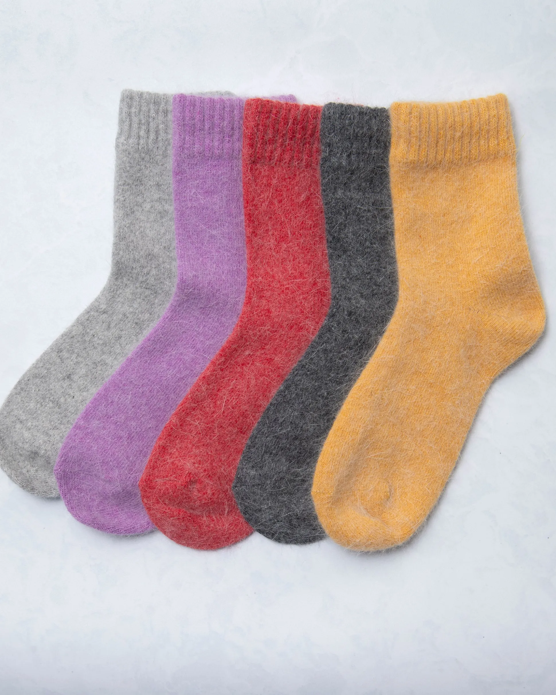 Womens Cozy Wool Angora Socks in Purple