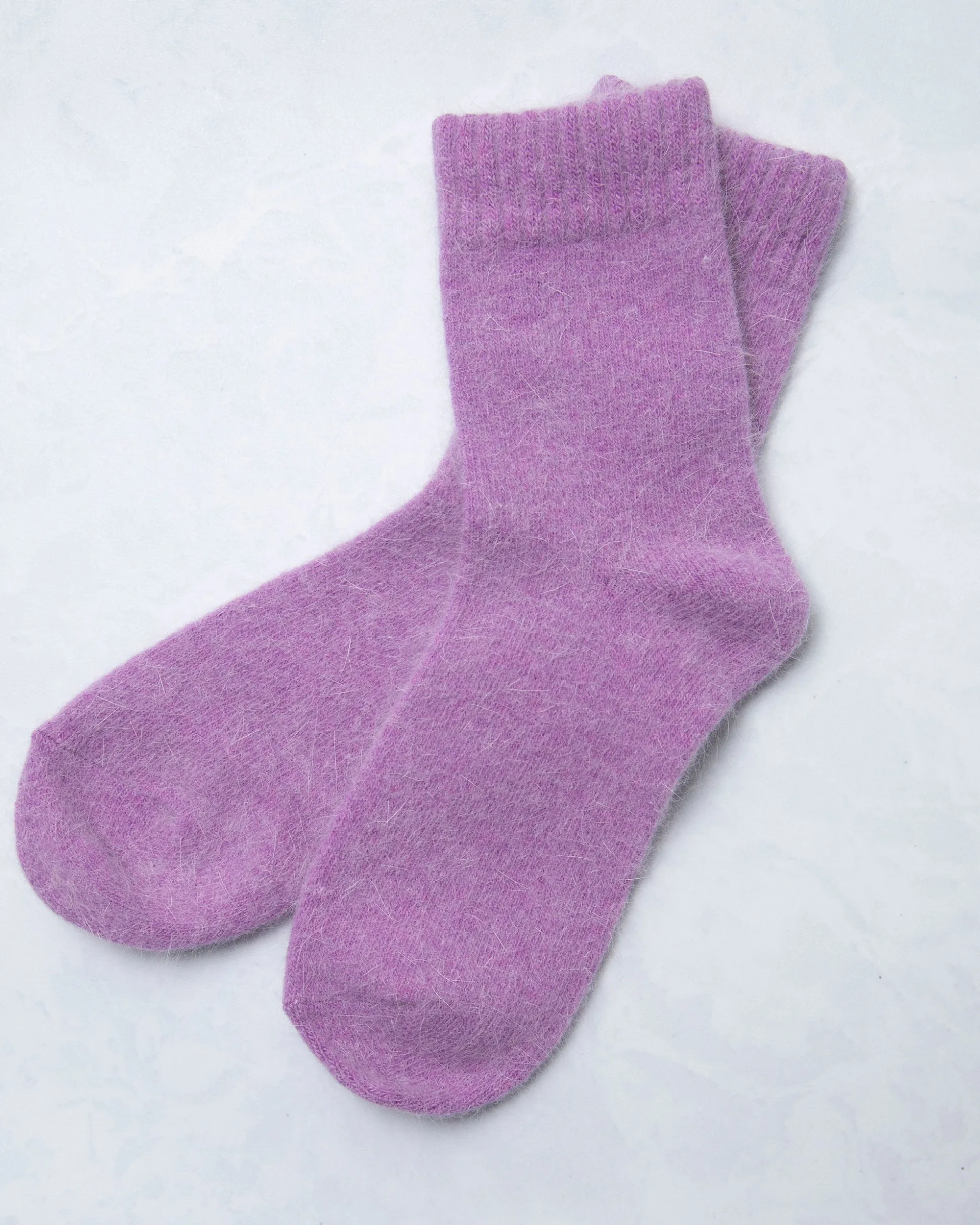 Womens Cozy Wool Angora Socks in Purple