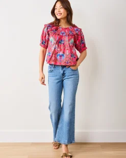 Ximena Blouse in Palm Tree Paradise